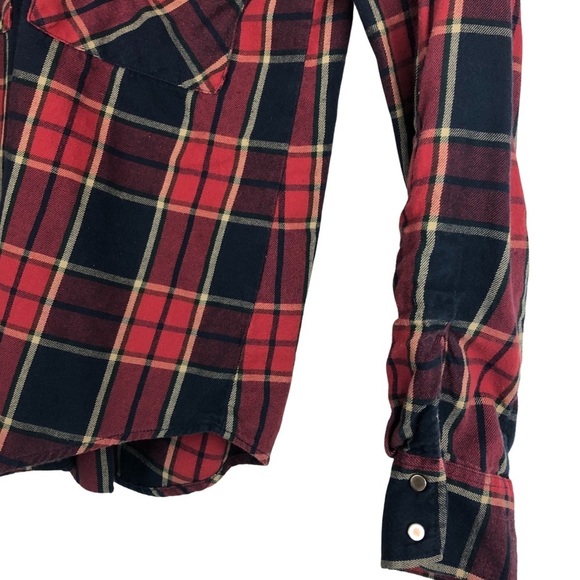 Zara Woman Studded Pocket Button Down Flannel - Picture 6 of 16